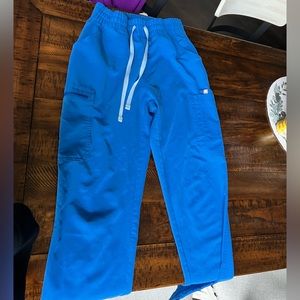 Figs royal blue high waisted pant